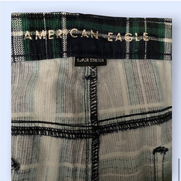 American Eagle Outfitters corduroy high rise boot cut fringe plaid plus 24 retro - Picture 11 of 11